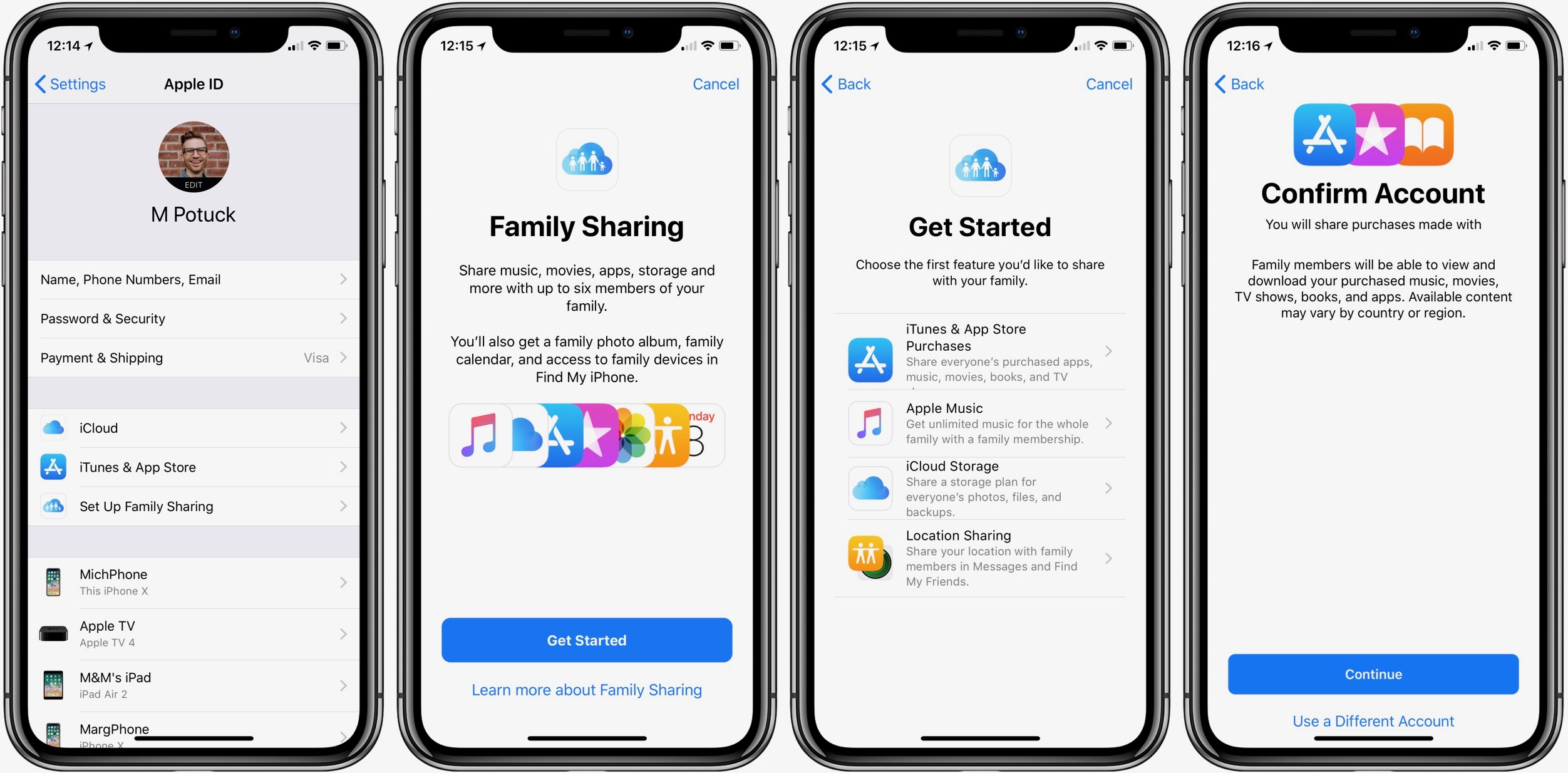 use family sharing for pictures icloud os x