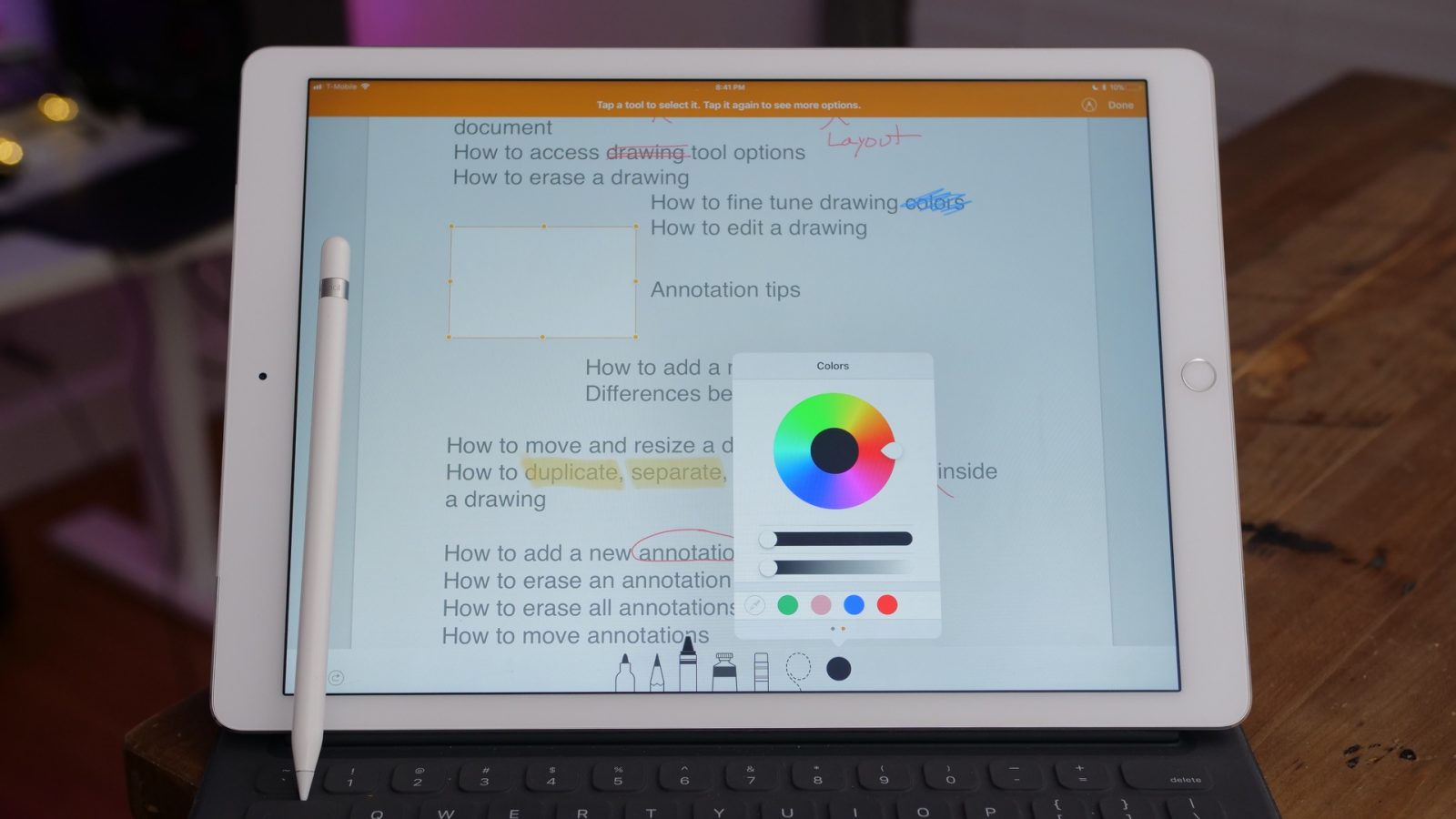 How to use the new drawing & Smart Annotation features in Pages on iPad