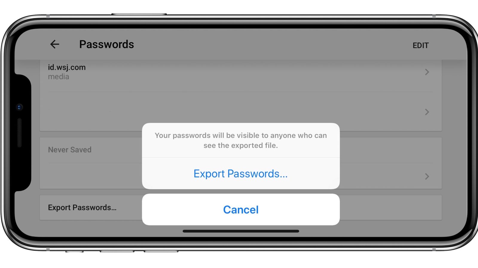 Google Chrome for iOS adds support for exporting all of your saved