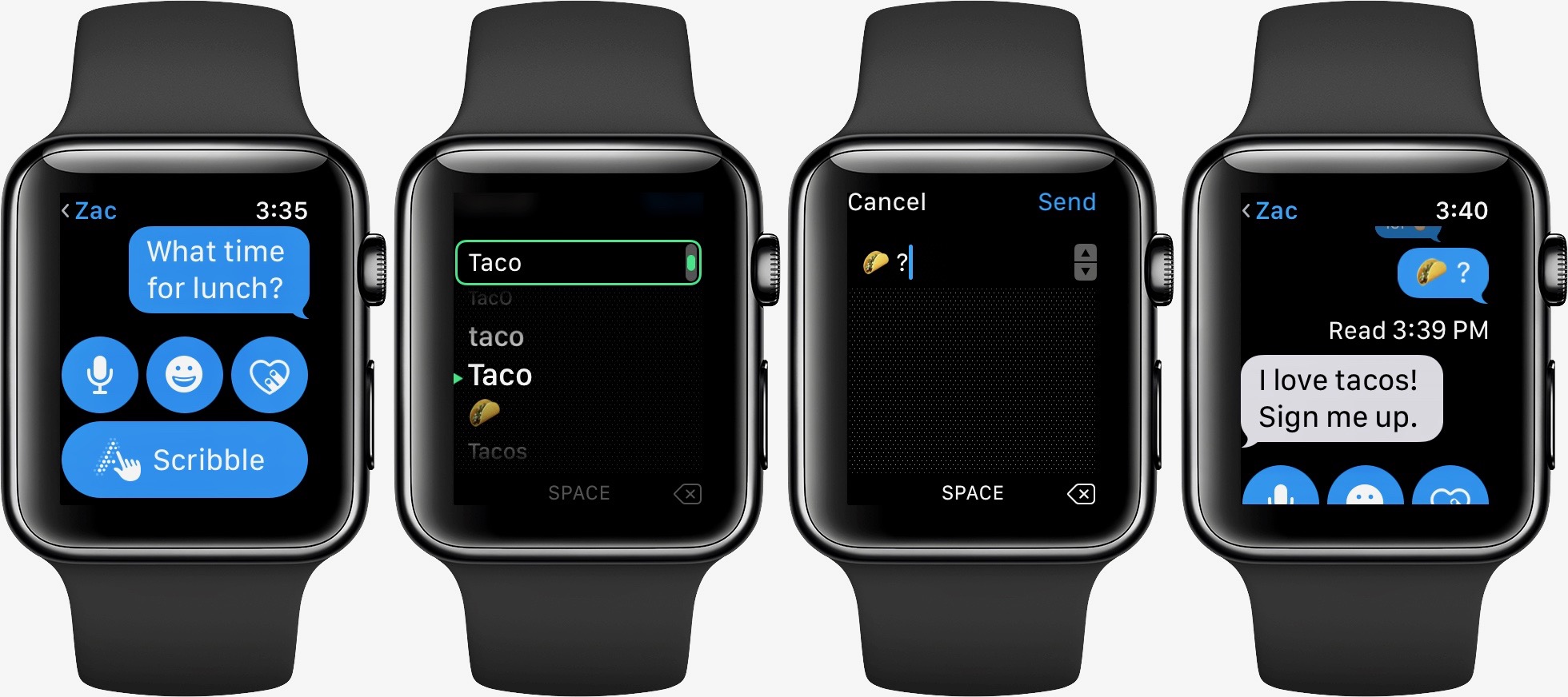 how do i turn on voice to text on my apple watch