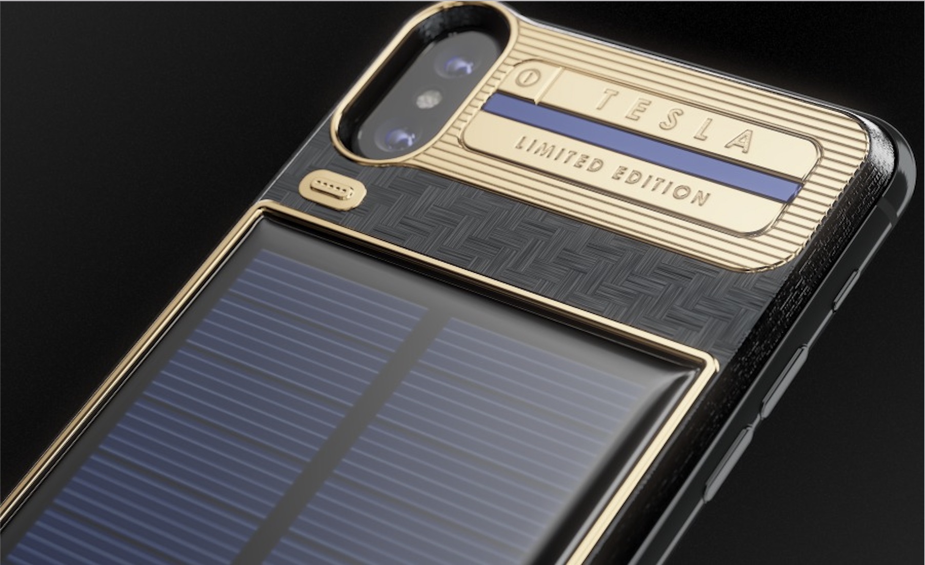 iPhone X luxury battery case with integrated solar panel hits market