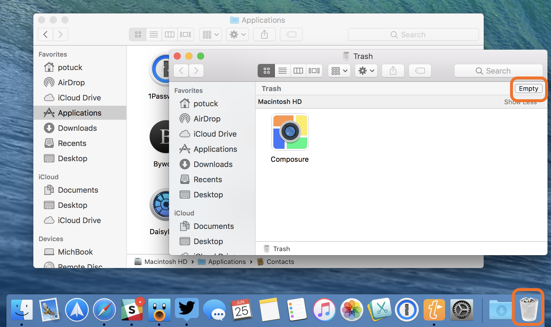 how to delete all apps on macbook air