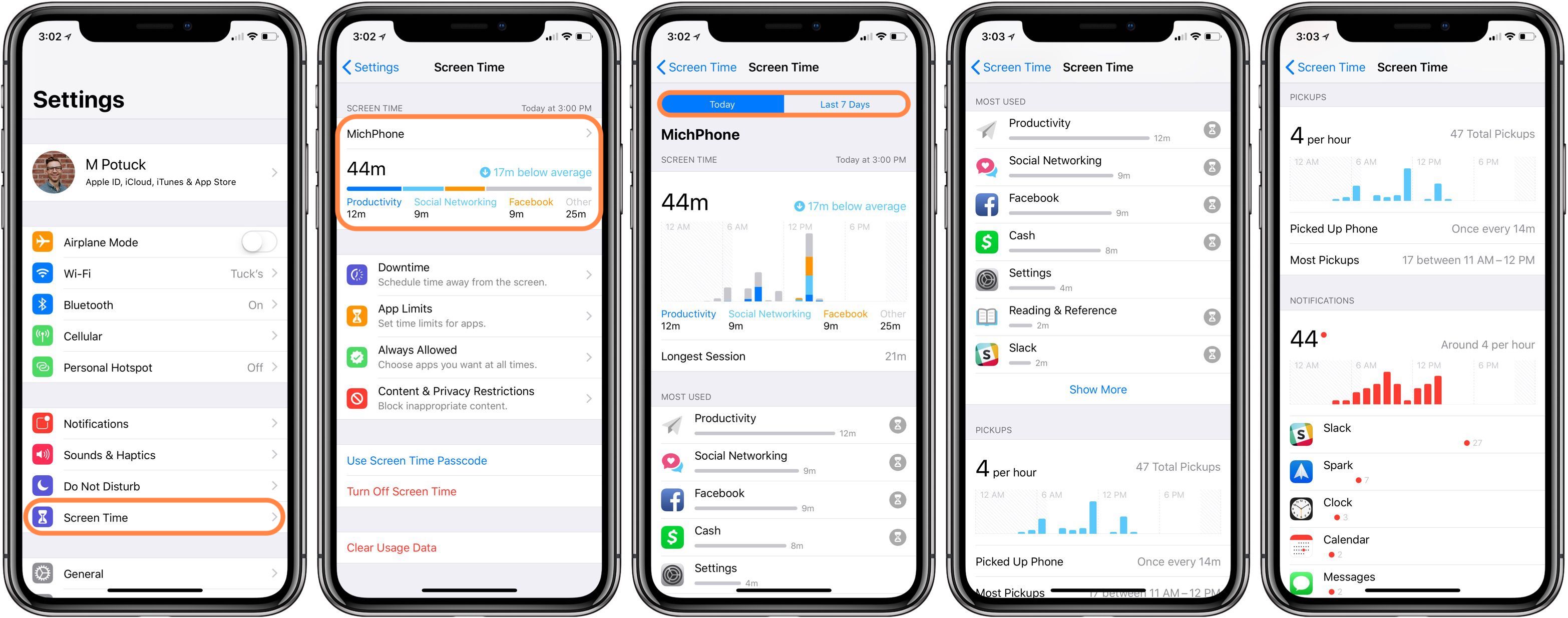 view mac screen time on iphone