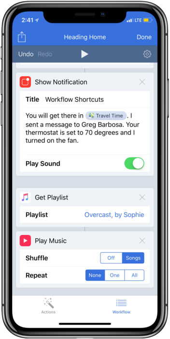 Siri Shortcuts with Workflow