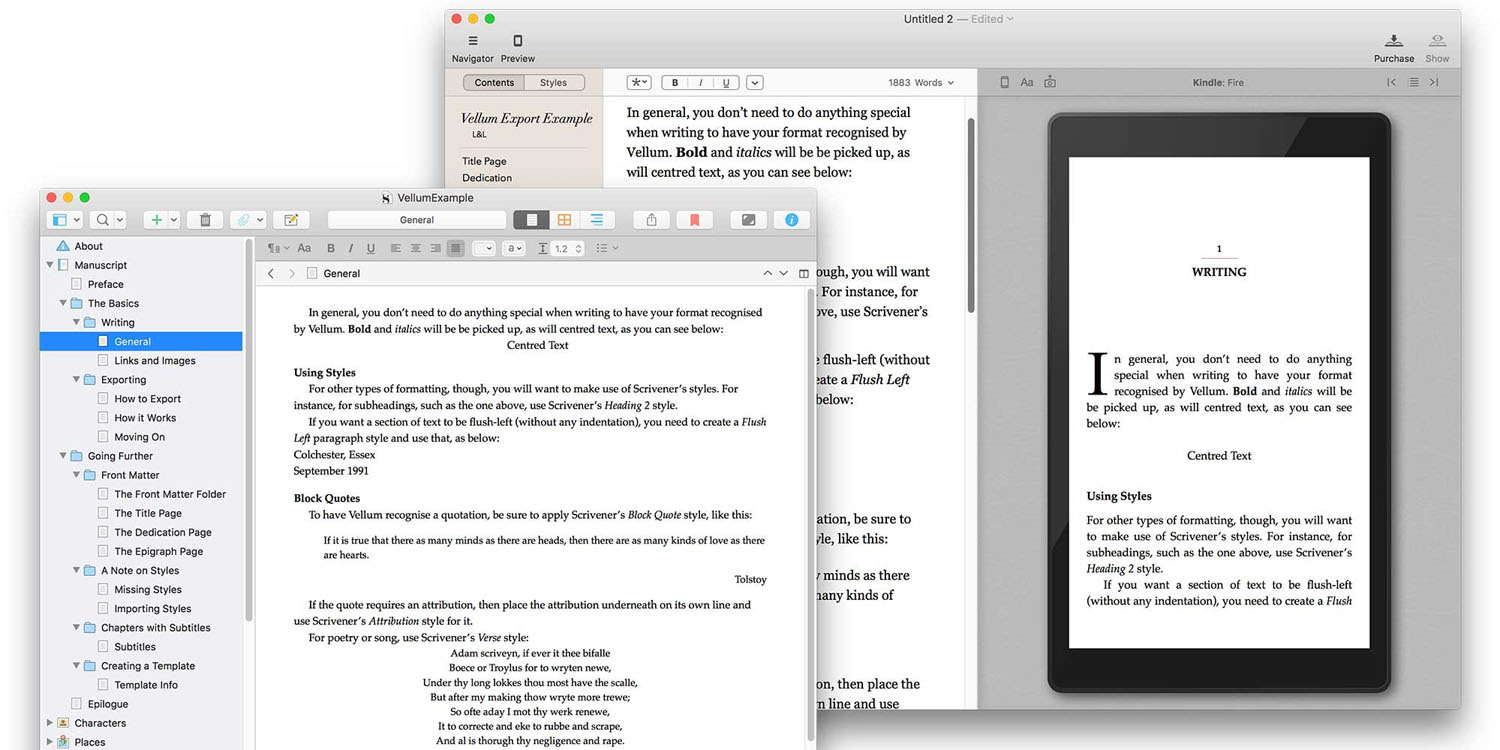 Writing app Scrivener makes it easier to format your book in Vellum
