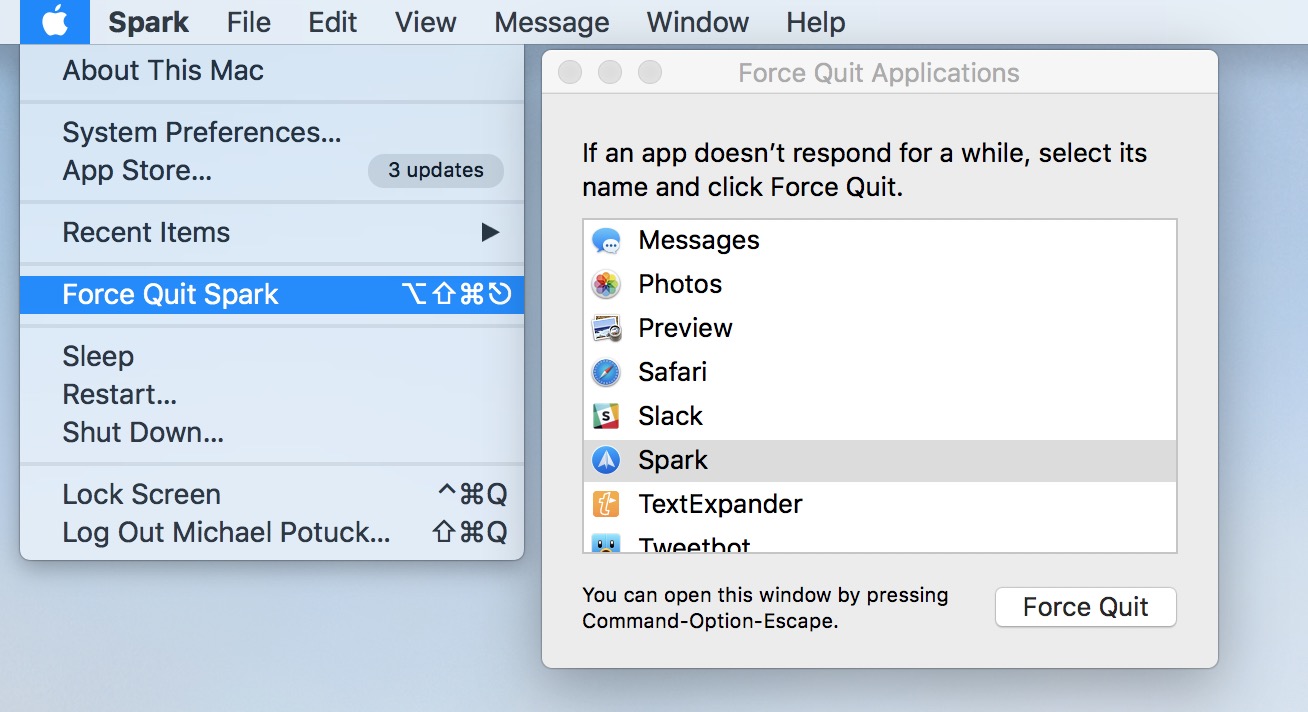 how to quit all apps on macbook