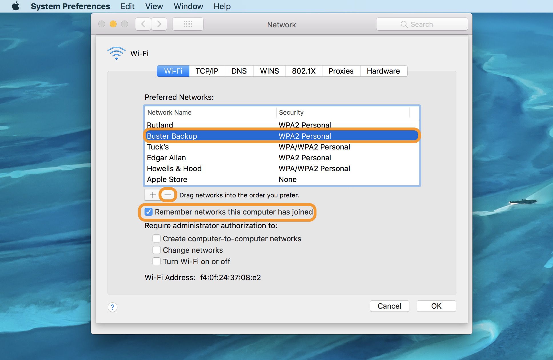 name of program that manages wireless network for mac os x