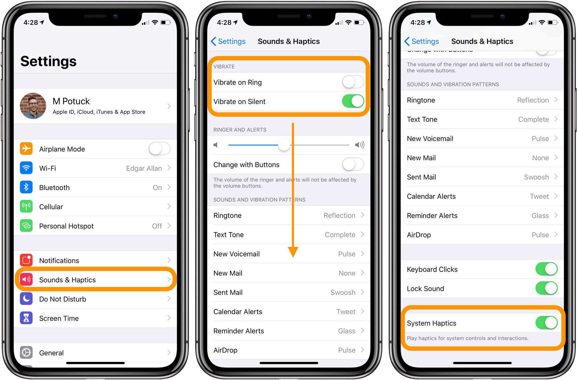 iphone 14 vibration settings