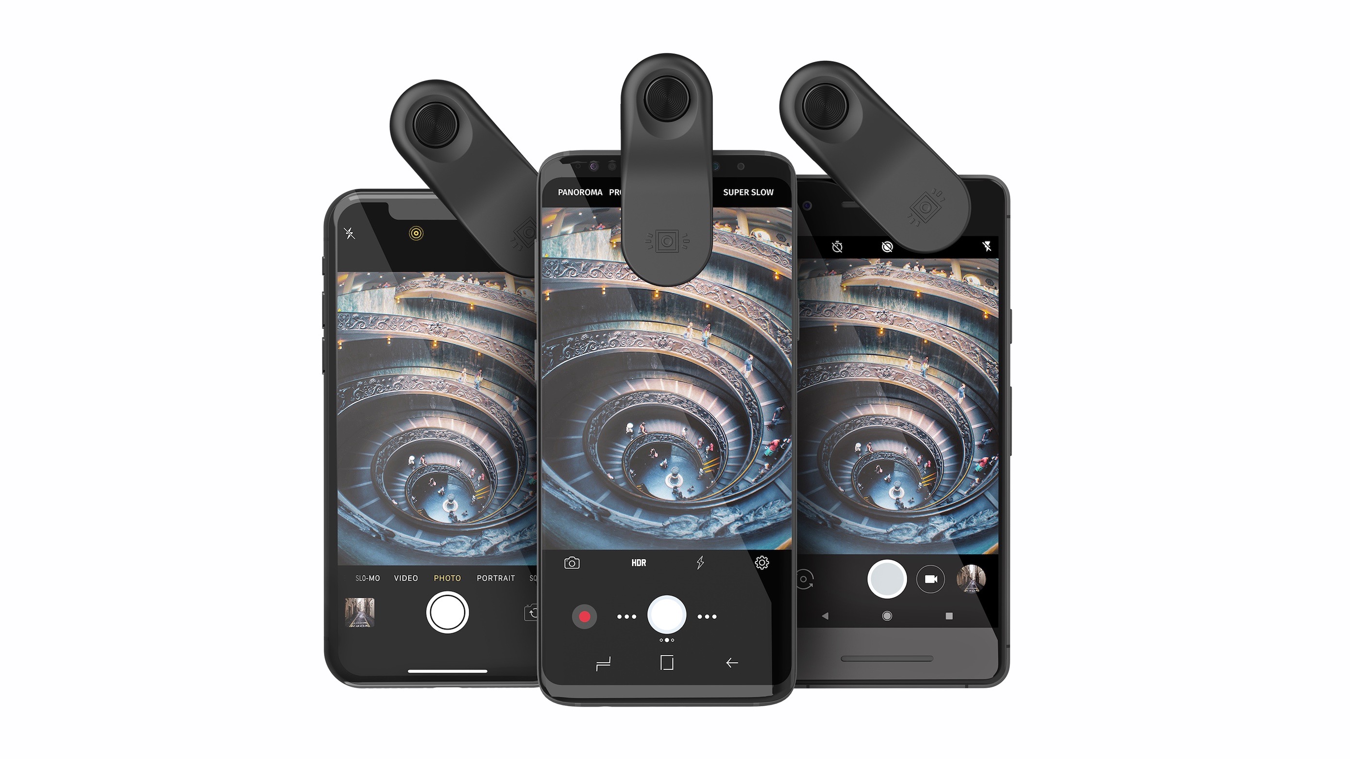 olloclip Essential Telephoto 2X Ultra-Wide Lens Kit with Multi-Device Clip Compatible with iPhone Selfie Bluetooth Remote Shutter Pixel and Samsung Galaxy Smartphones 