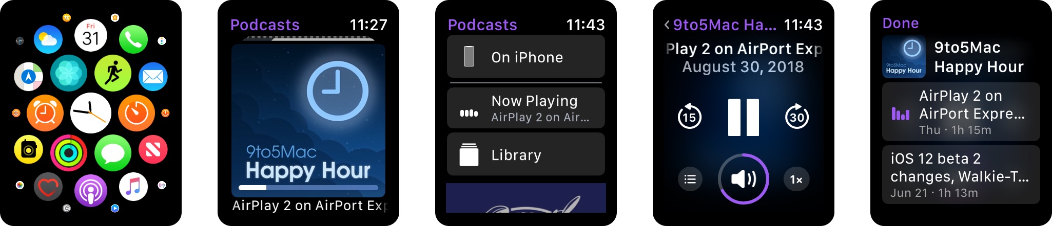 store podcasts on apple watch