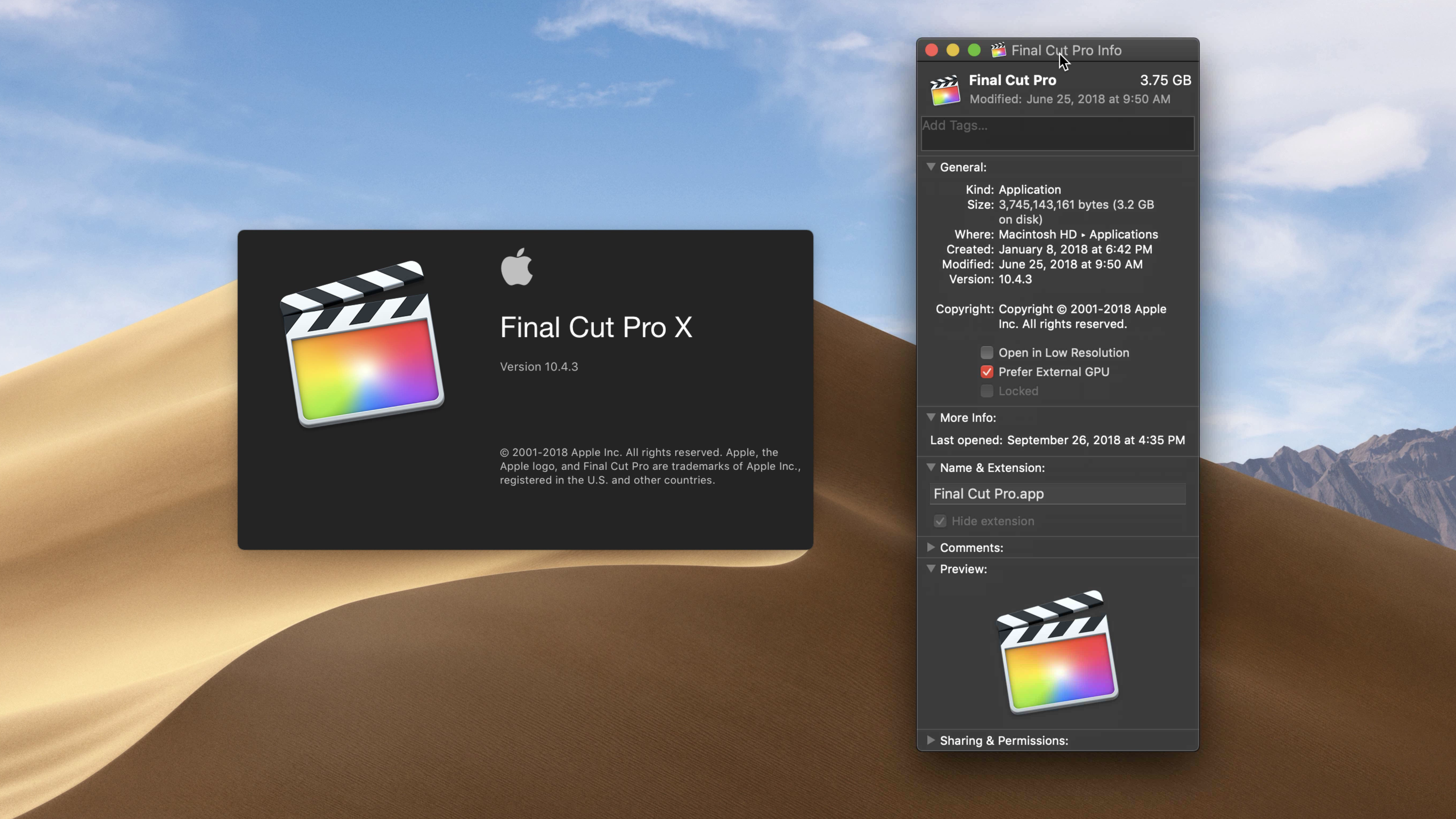 minimum video card for editing 4k video in final cut pro x with mac pro 2,1