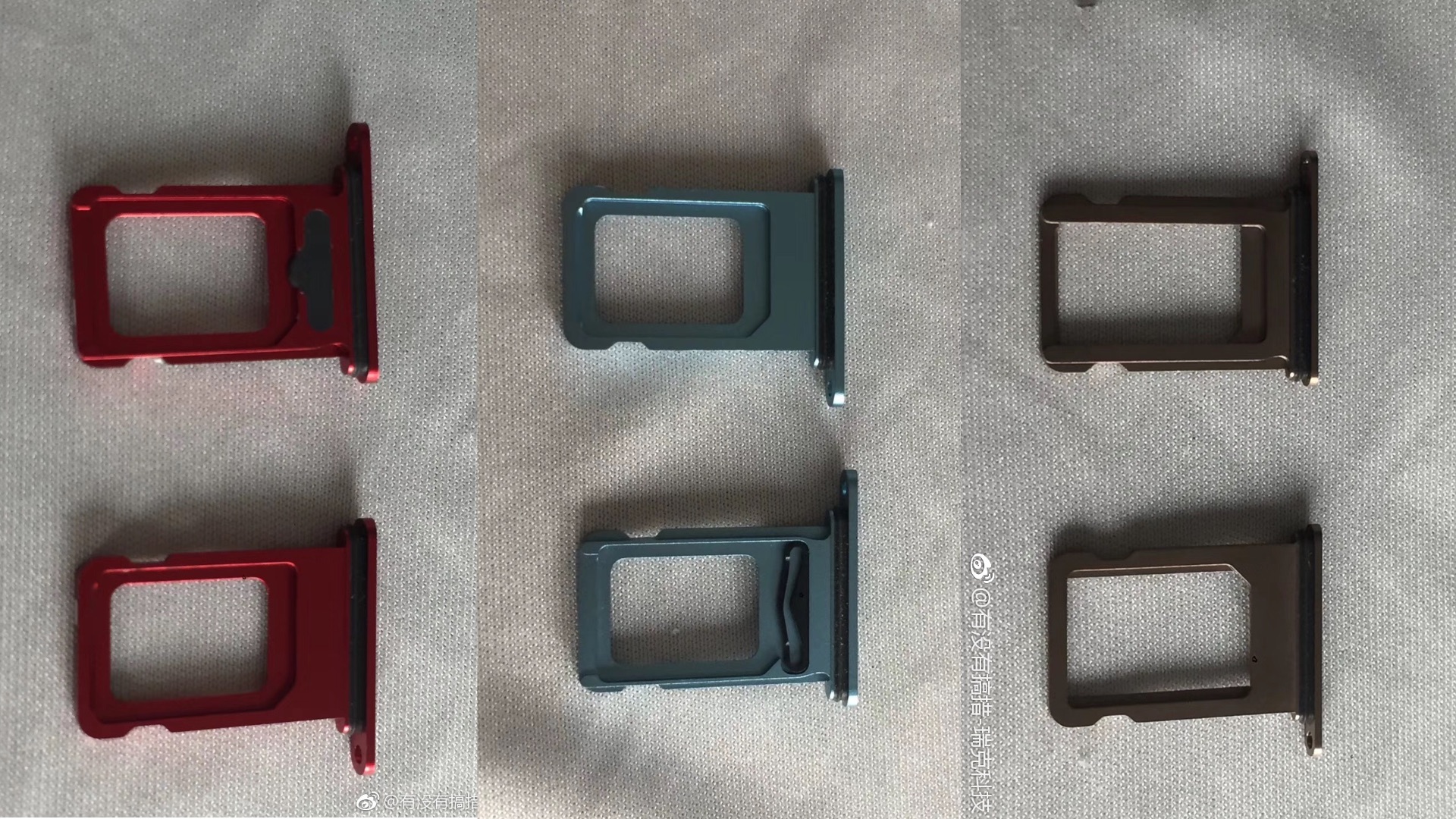 Purported iPhone Xr SIM trays leak, showing 6.1-inch model colors 