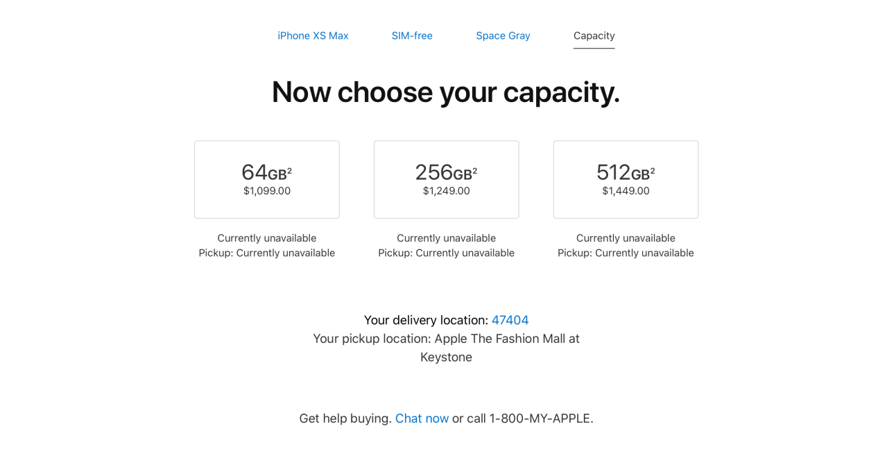 iPhone XS costs 1,349 for 512GB of storage, iPhone XS Max hits 1,449