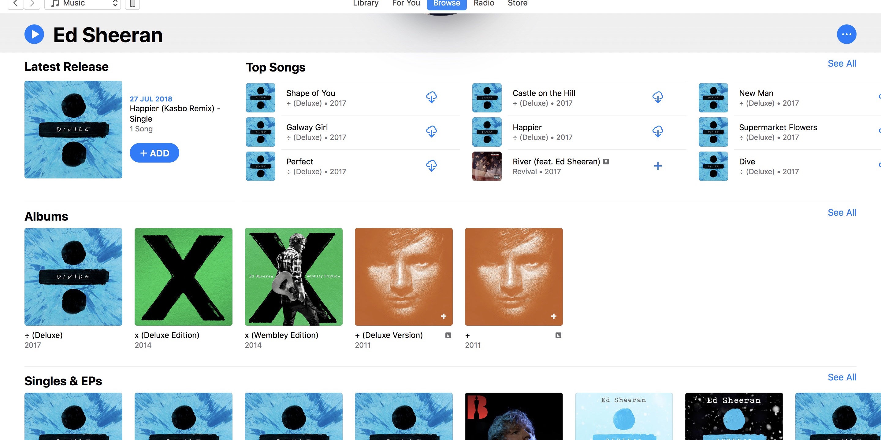 Apple Music Now Separates Albums From Singles & EPs On Artist Pages ...