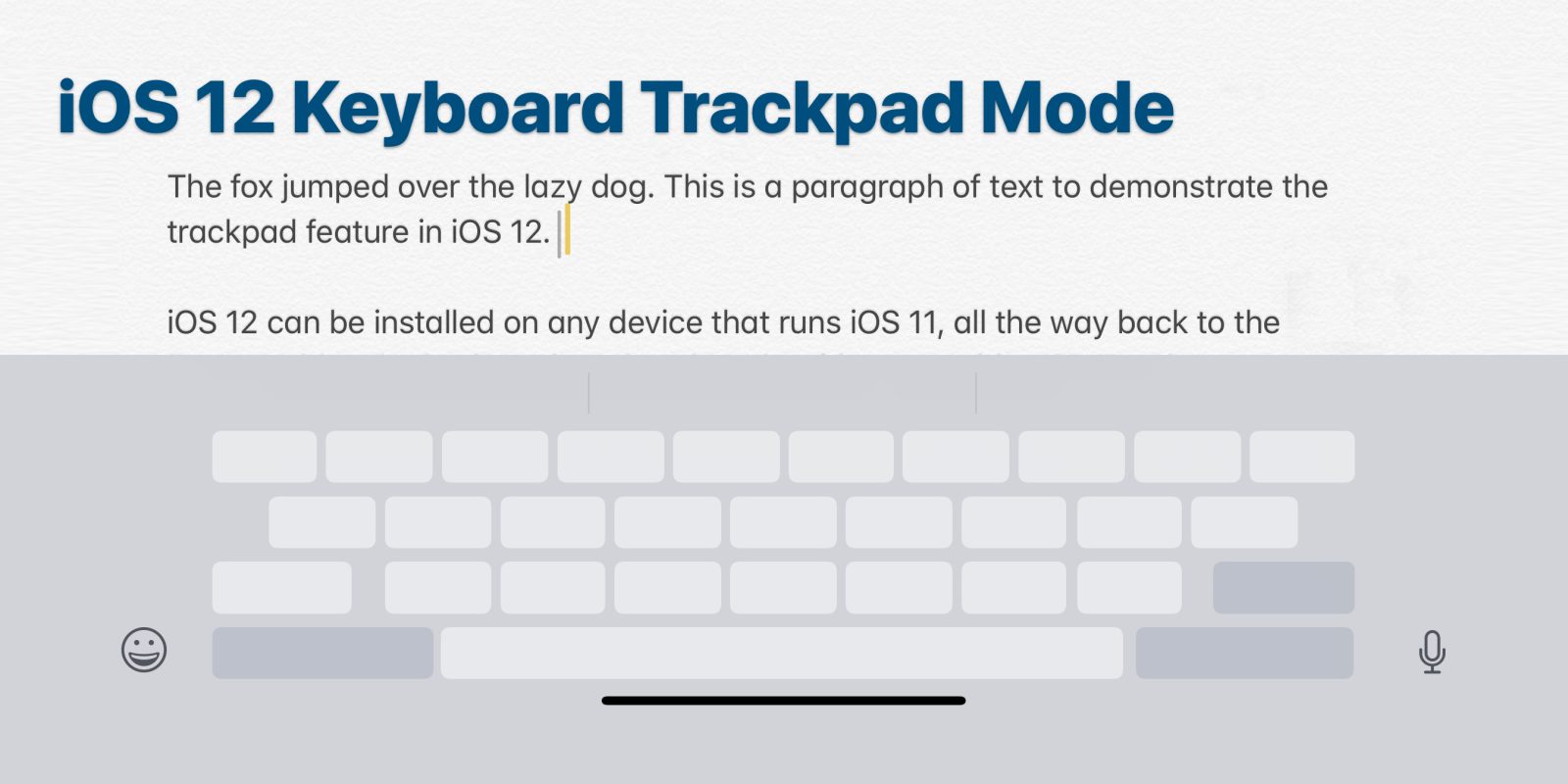tøve komfortabel tyve How to use keyboard trackpad mode on every iPhone and iPad with iOS 12 -  9to5Mac