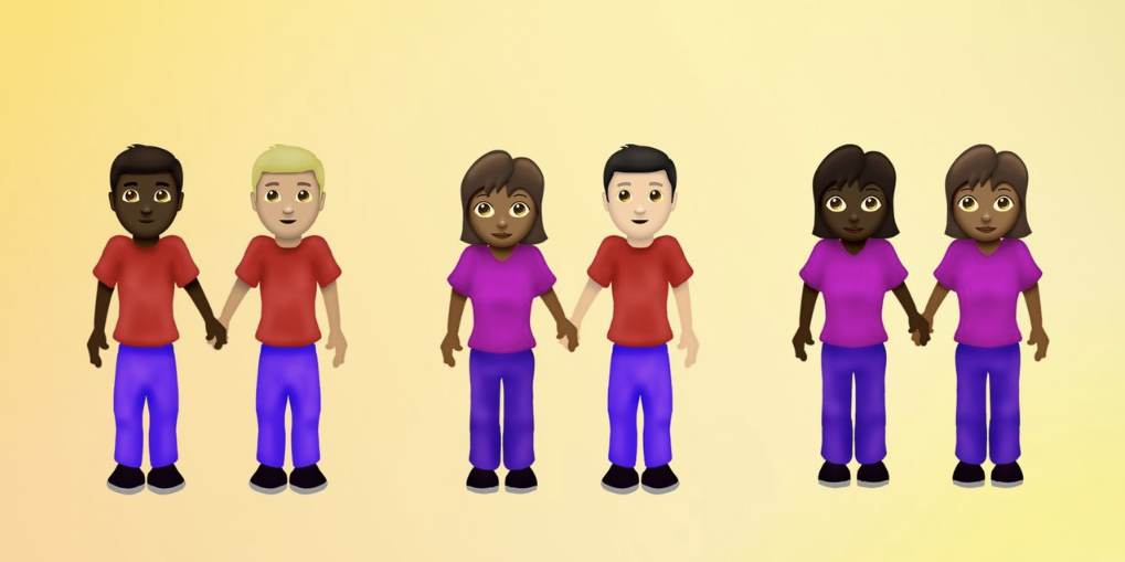 Why is there no skin color change for the 'Hand Shake' emoji in iOS 11?  Even though all the rest of emojis, skin color can be changed. Does Apple/ iPhone support/againt racism? 