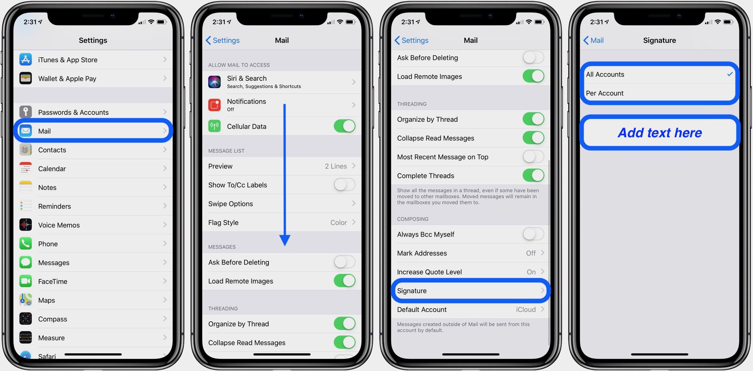 how to put mail on iphone