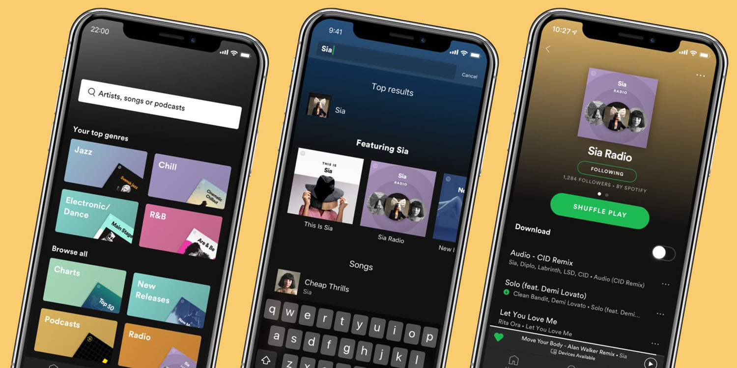 spotify app endless personalized radio gets artist search
