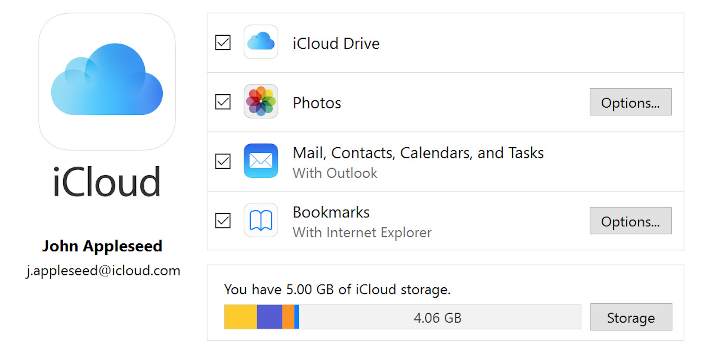 configure icloud email on outlook for windows