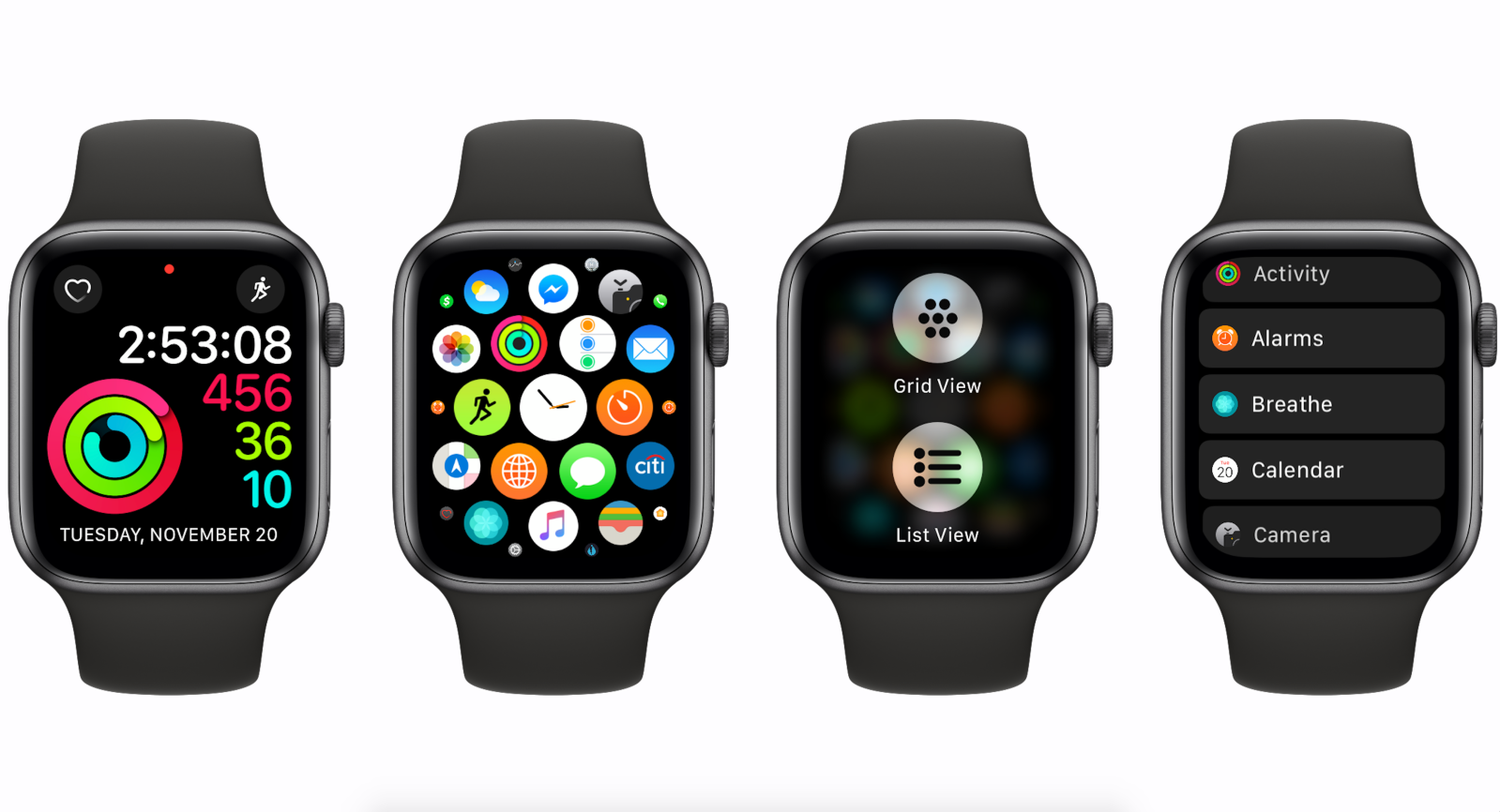 How to switch to list view or grid view on Apple Watch