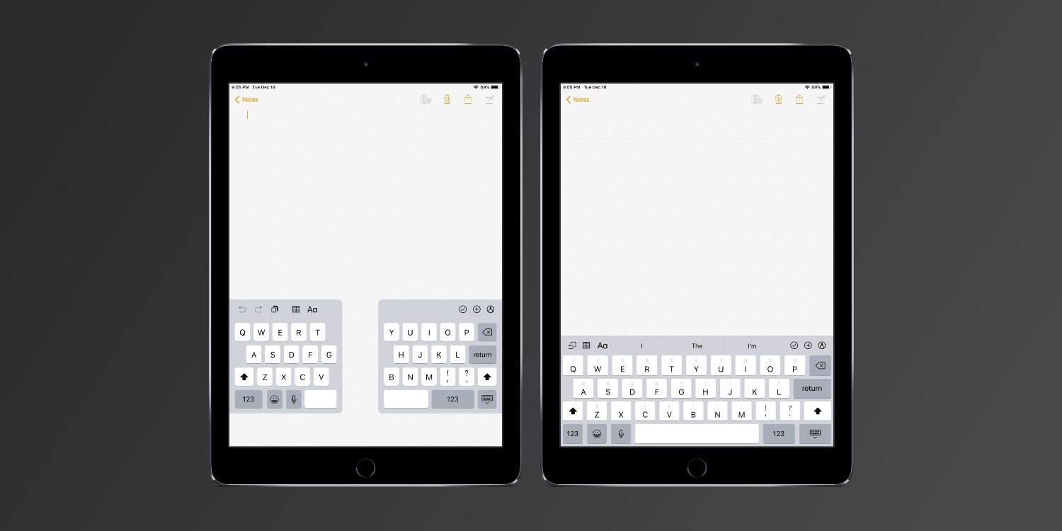 ipad air split keyboard