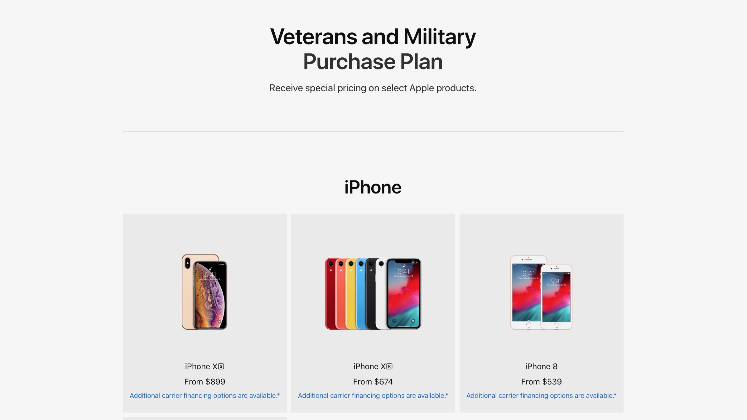 apple student discount vs military discount