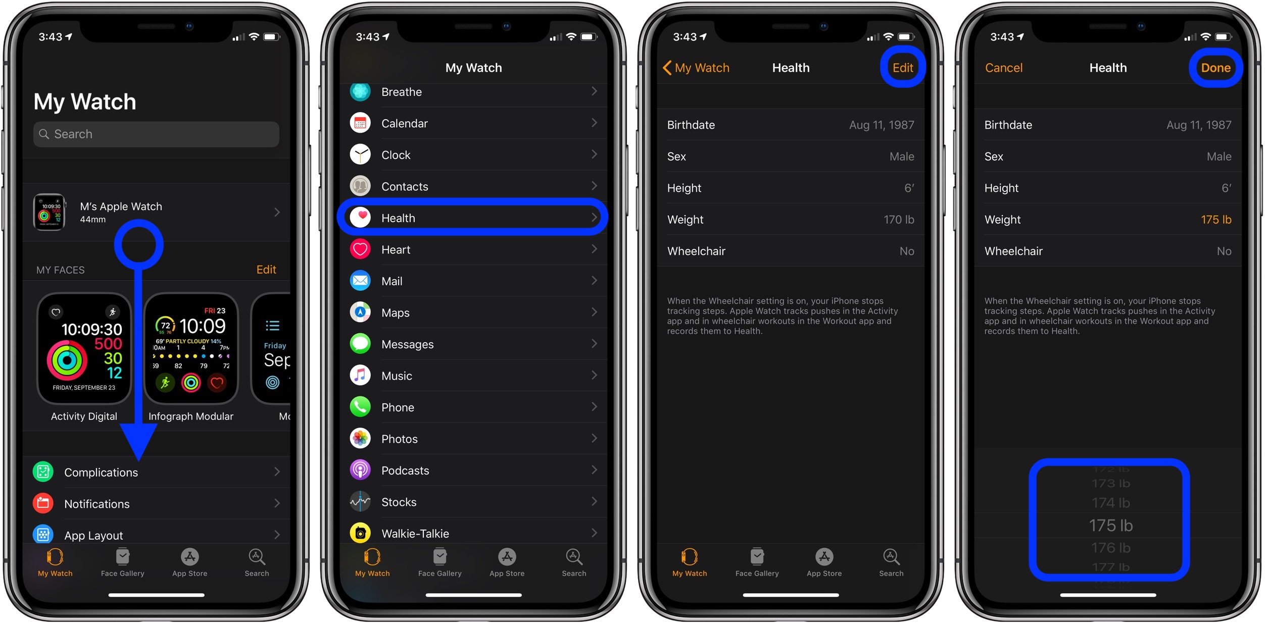 Edit calories discount on apple watch