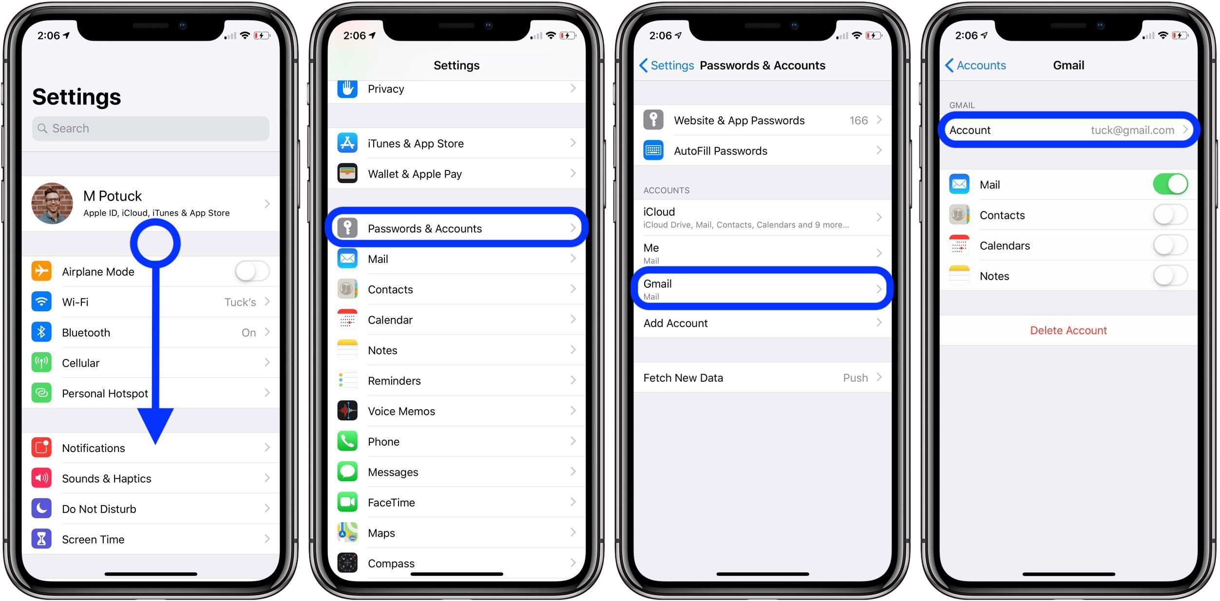 how to remove gmail from iphone 11