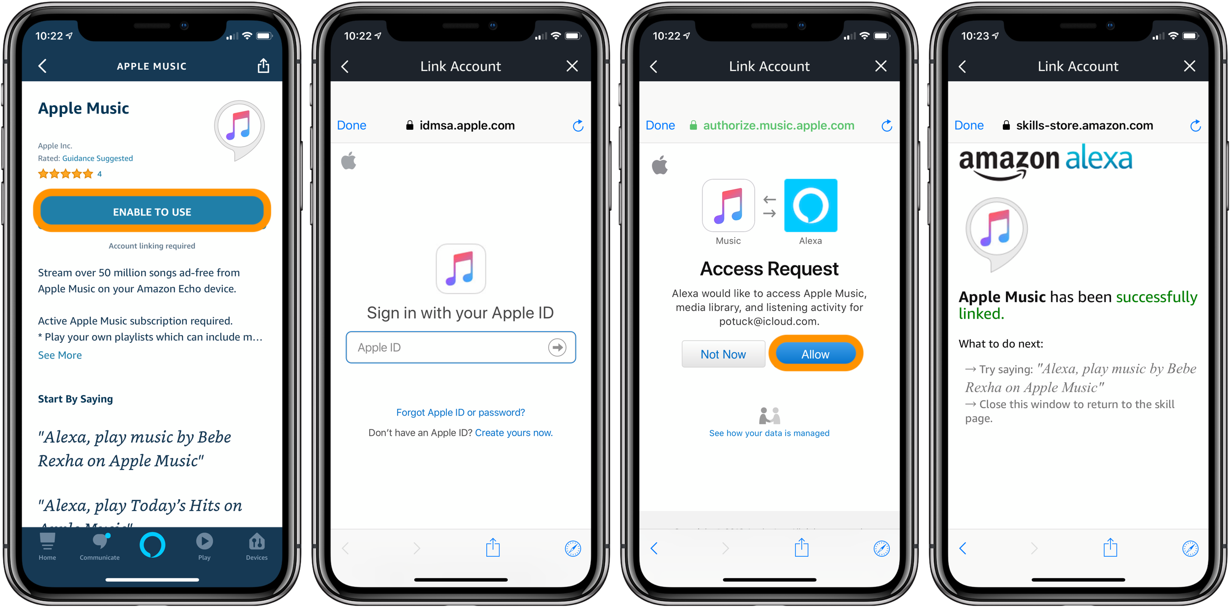 How to set up Apple Music on Echo speakers, set deault service
