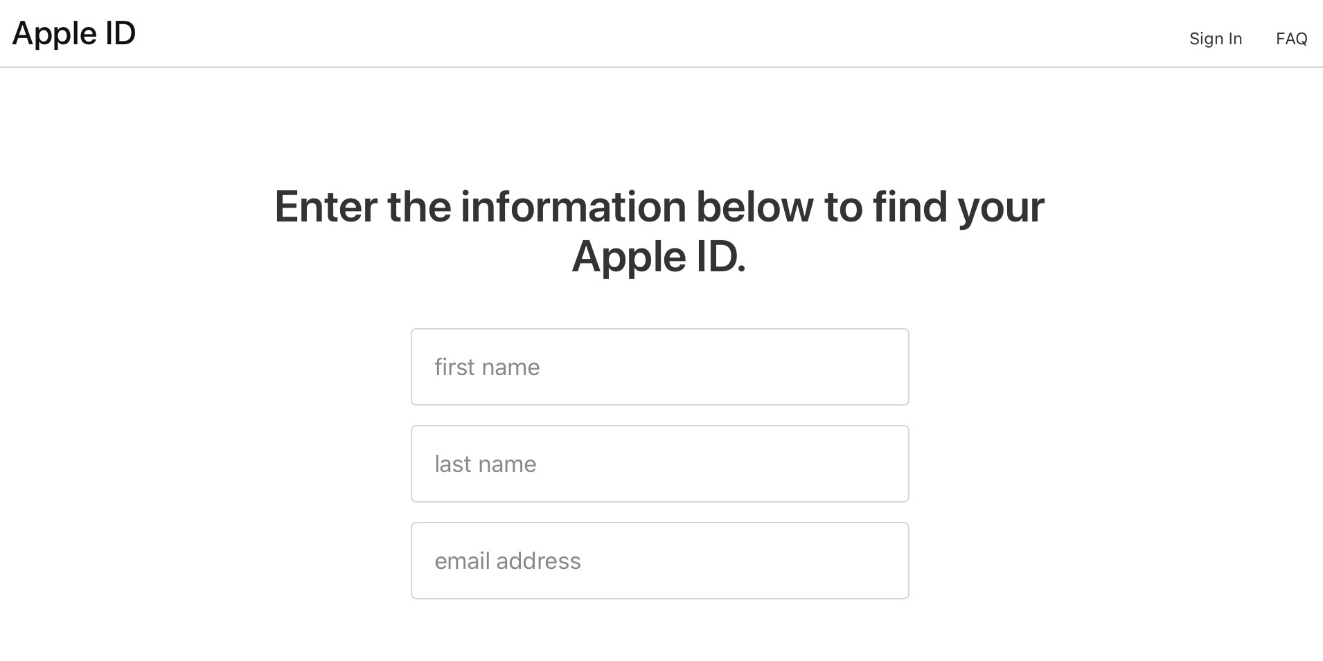 find apple id with email address