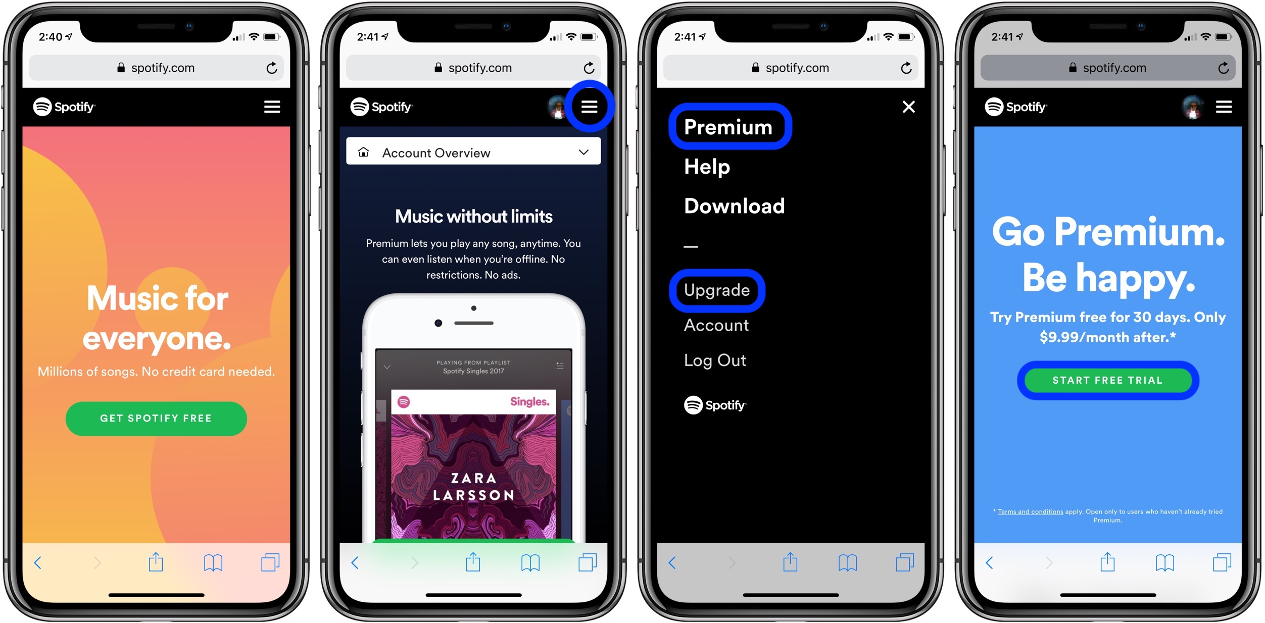 So bezahlen Sie für Spotify Premium in der App NCGo