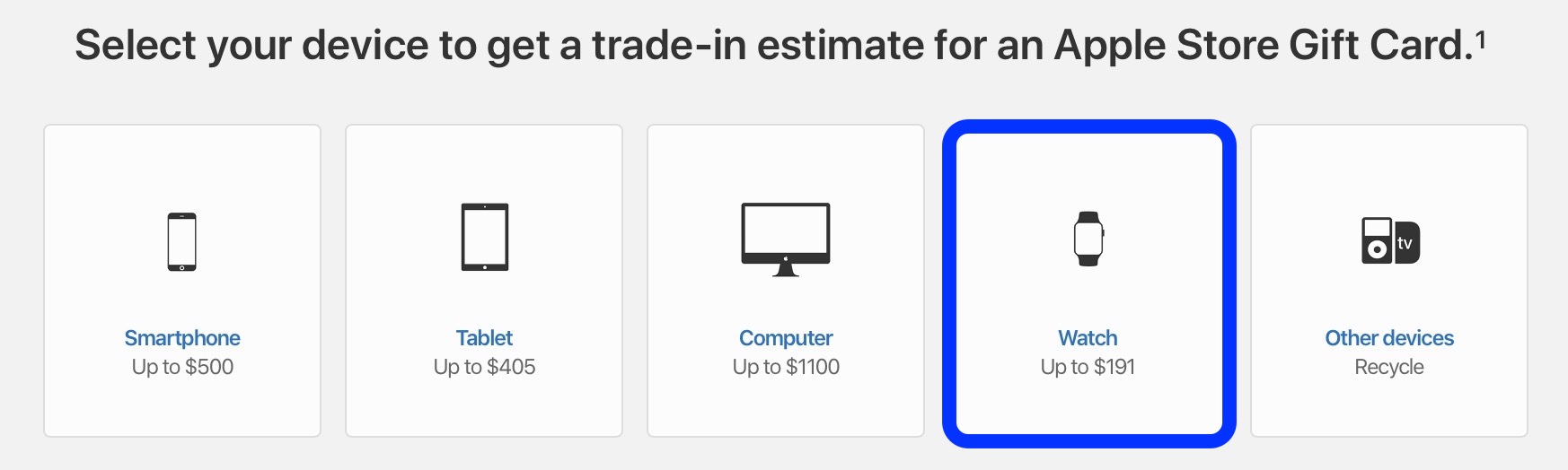 check your Apple Watch trade-in value 