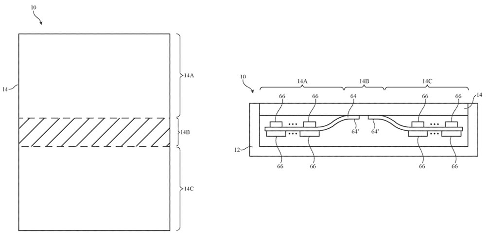 A folding iPhone patent application published today