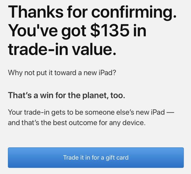 check iPad trade-in value