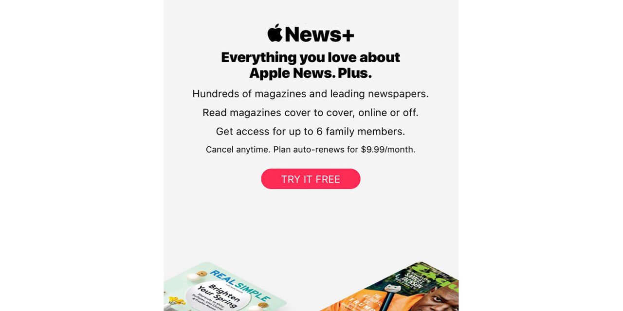 Apple News+ sign-up screen said to violate App Store guidelines