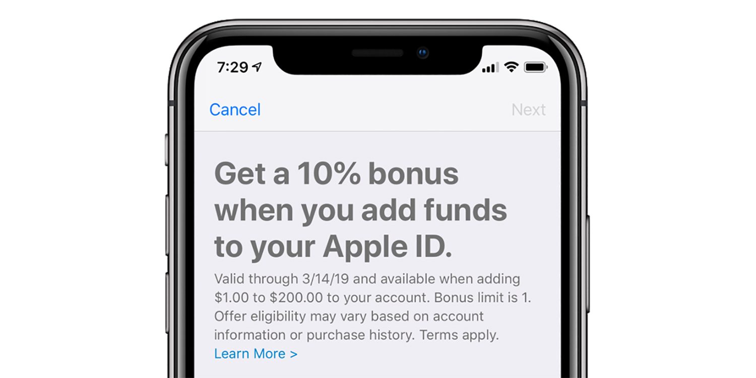 Add funds to your Apple ID and get a 10% bonus for App Store and iTunes ...