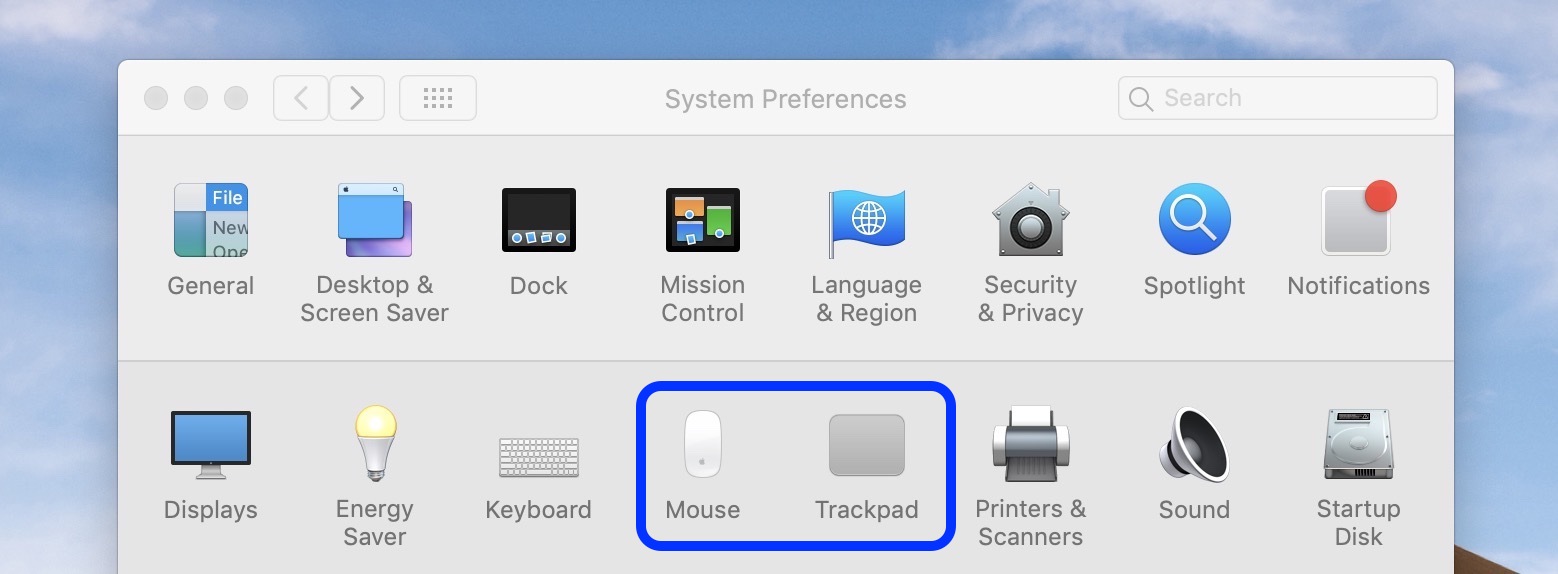 change the setting for your mac trackpad