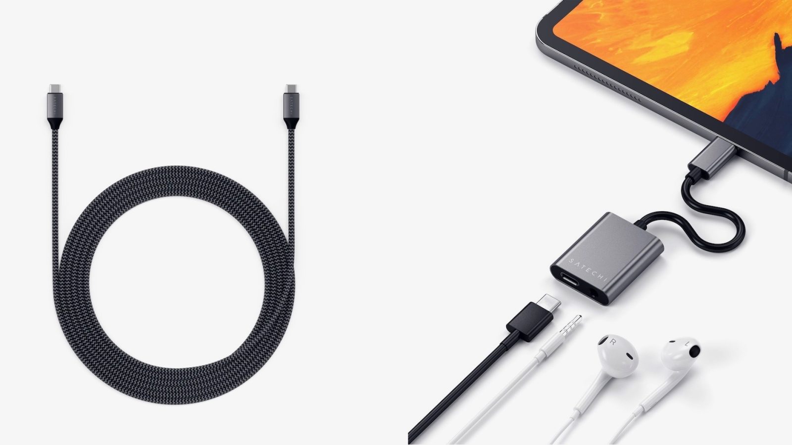 photo of Satechi introduces new USB-C headphone adapter, 100W braided power cable image