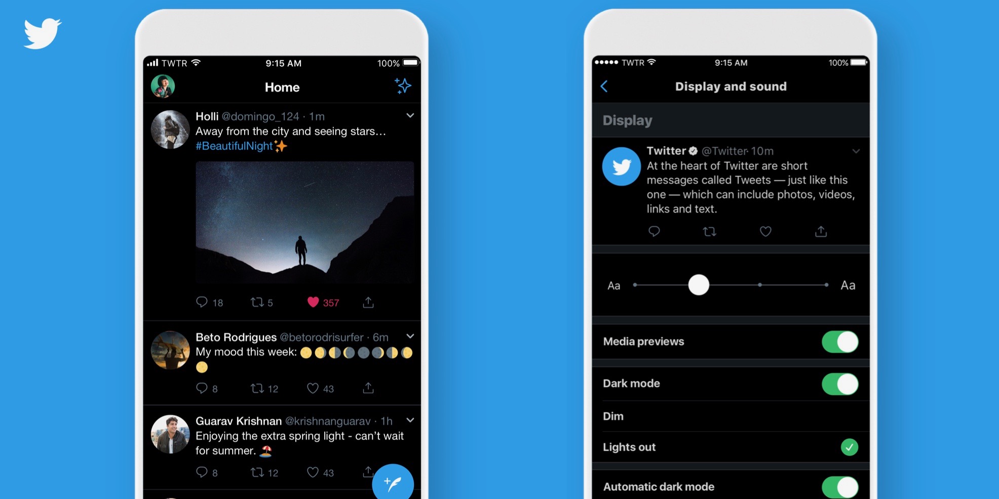 Twitter Update Gives Ios Users Black Lights Out And Automatic Dark Modes 9to5mac