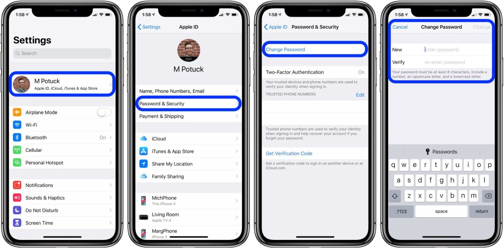 Cómo cambiar la contraseña de su ID de Apple - Macaudaz