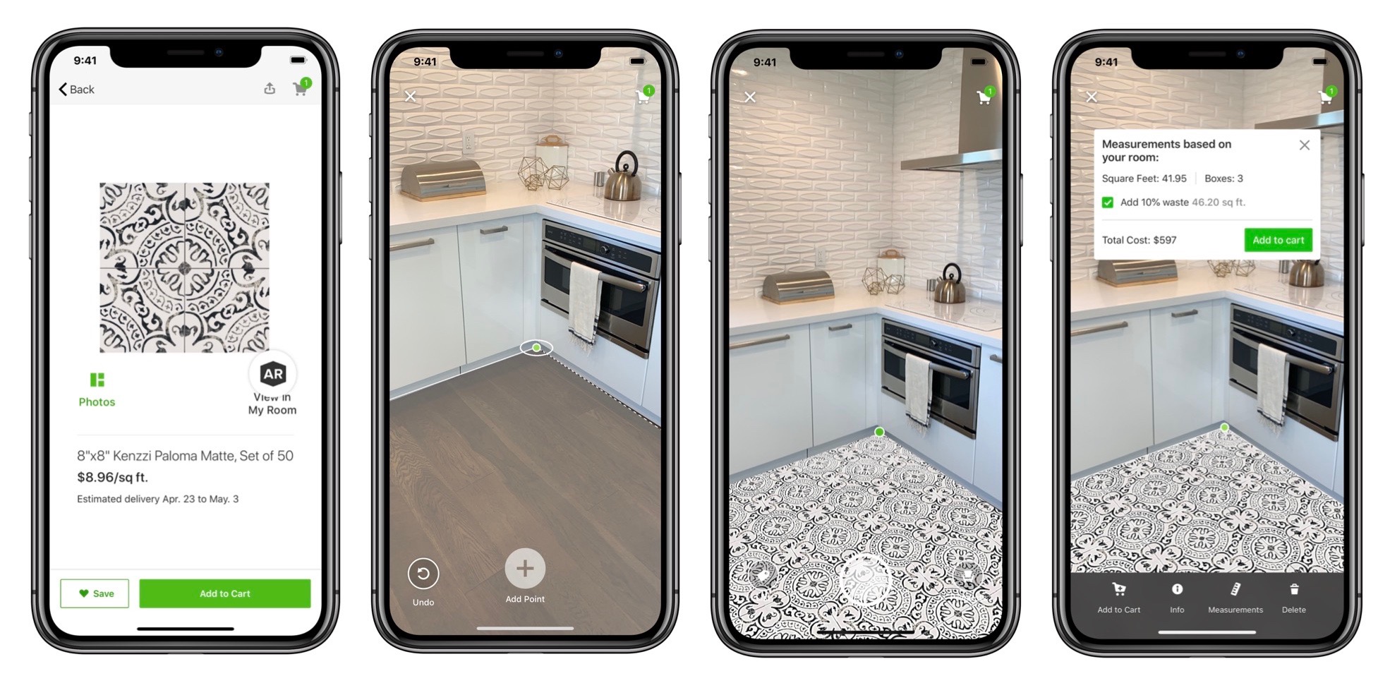 Houzz App Gets View In My Room 3D Tool Update Now Able To Place Tile   Houzz Ios Ar Tile 