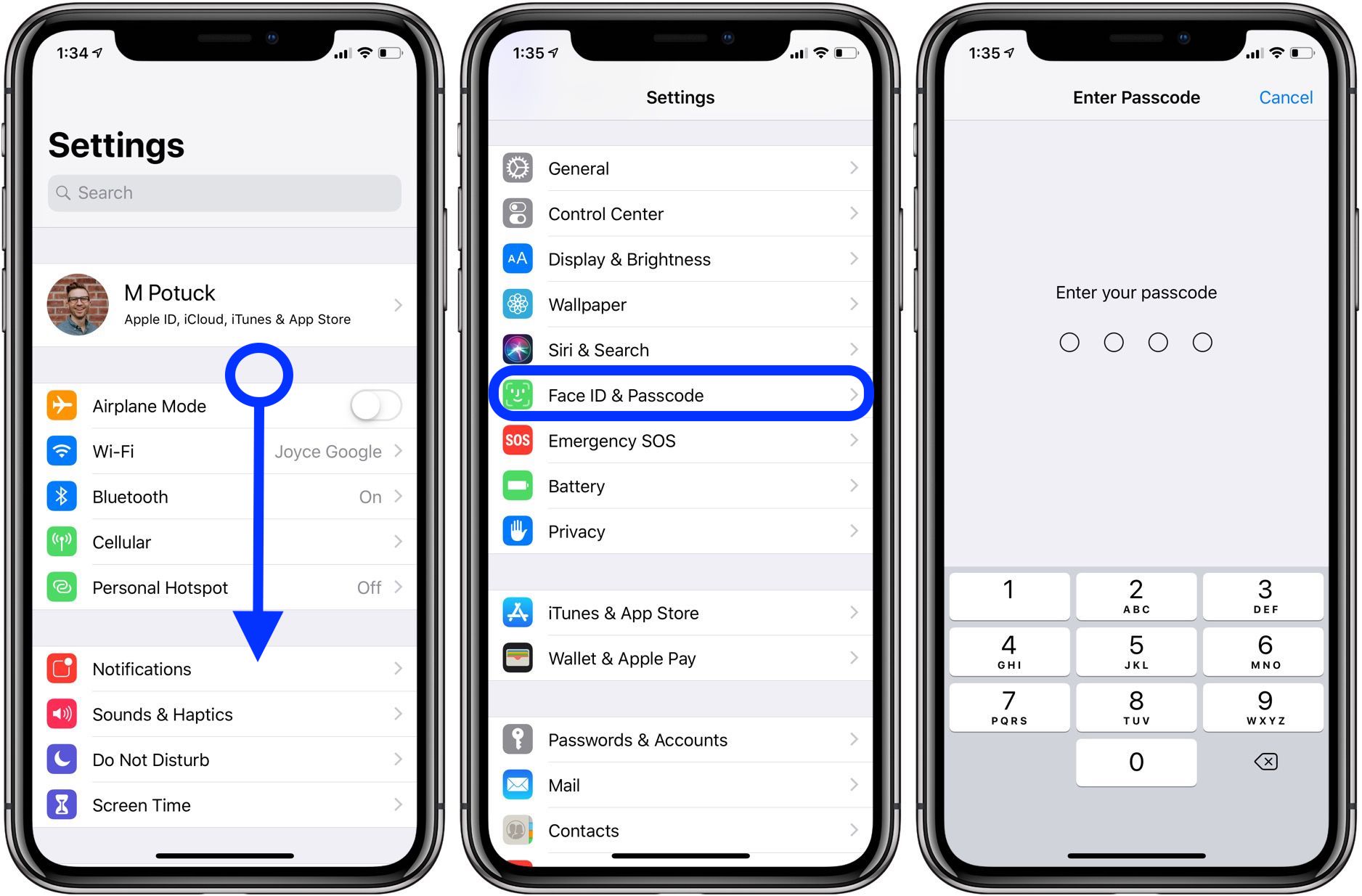 turn off iPhone iPad passcode walkthrough