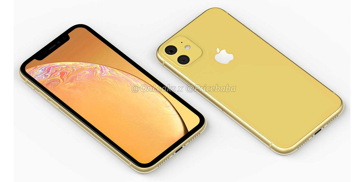 2019 iPhone XR renders showing square camera bump