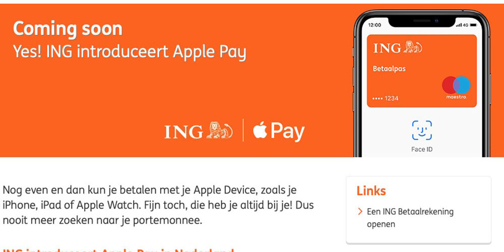 Apple Pay Netherlands coming soon, says ING