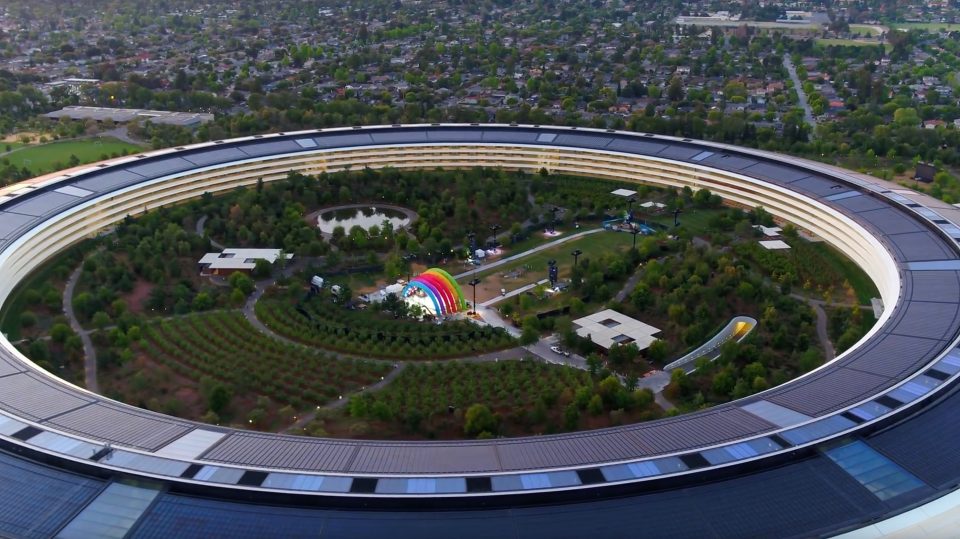 apple park drone video