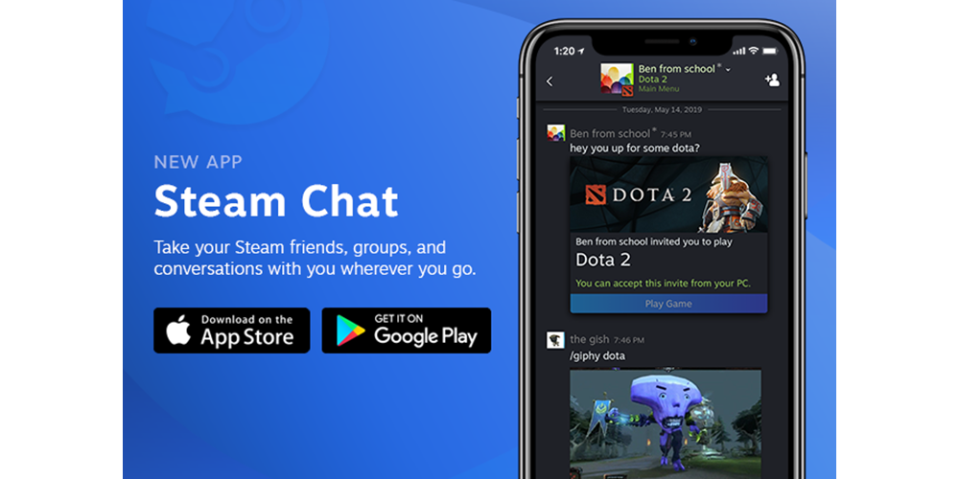 Steam Chat for iOS and Android now available