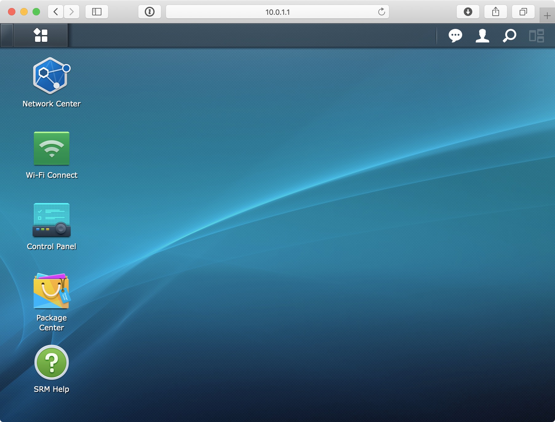 Synology SRM home screen