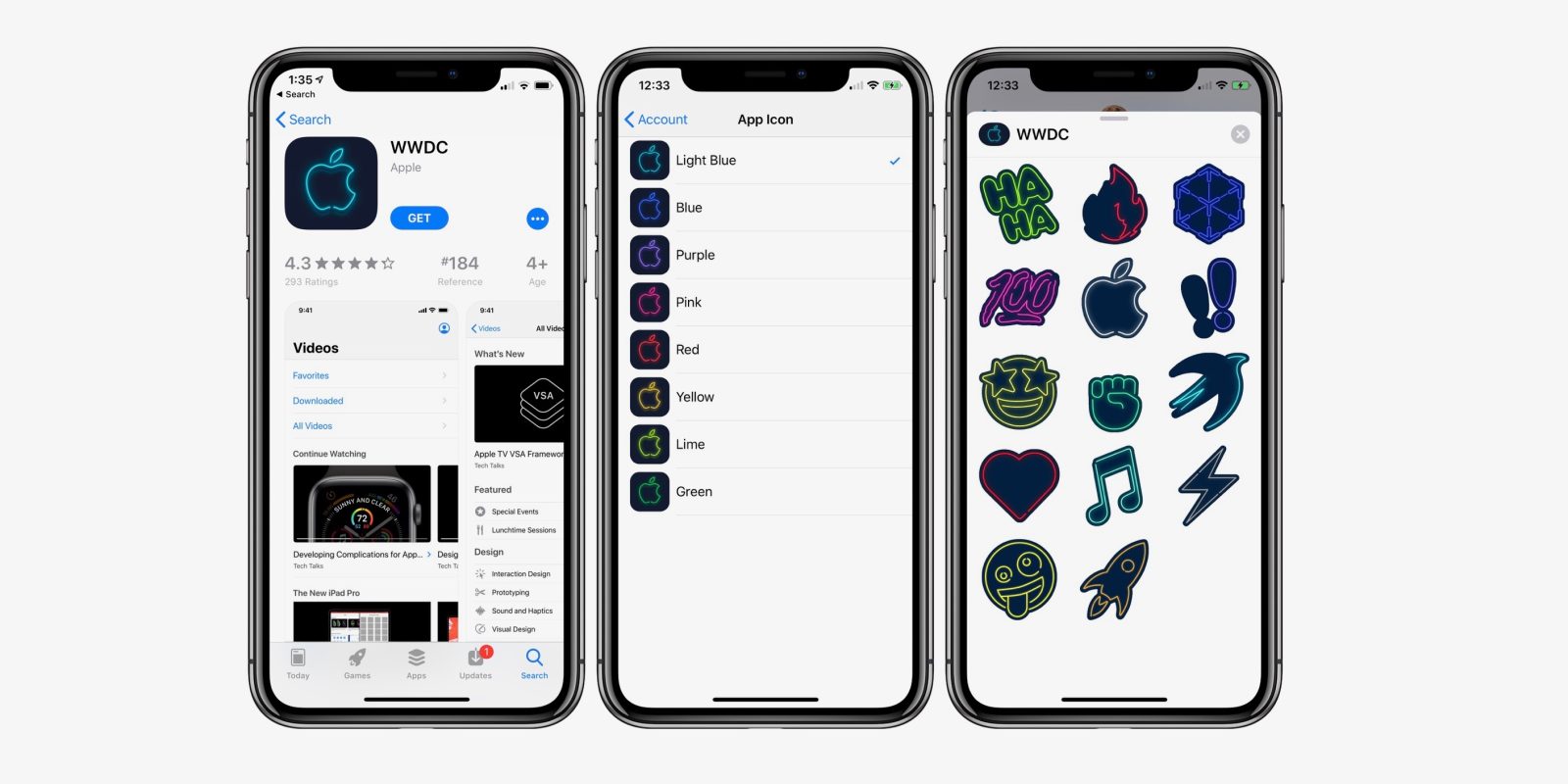 photo of WWDC iOS app updated with customizable neon icons and new stickers image