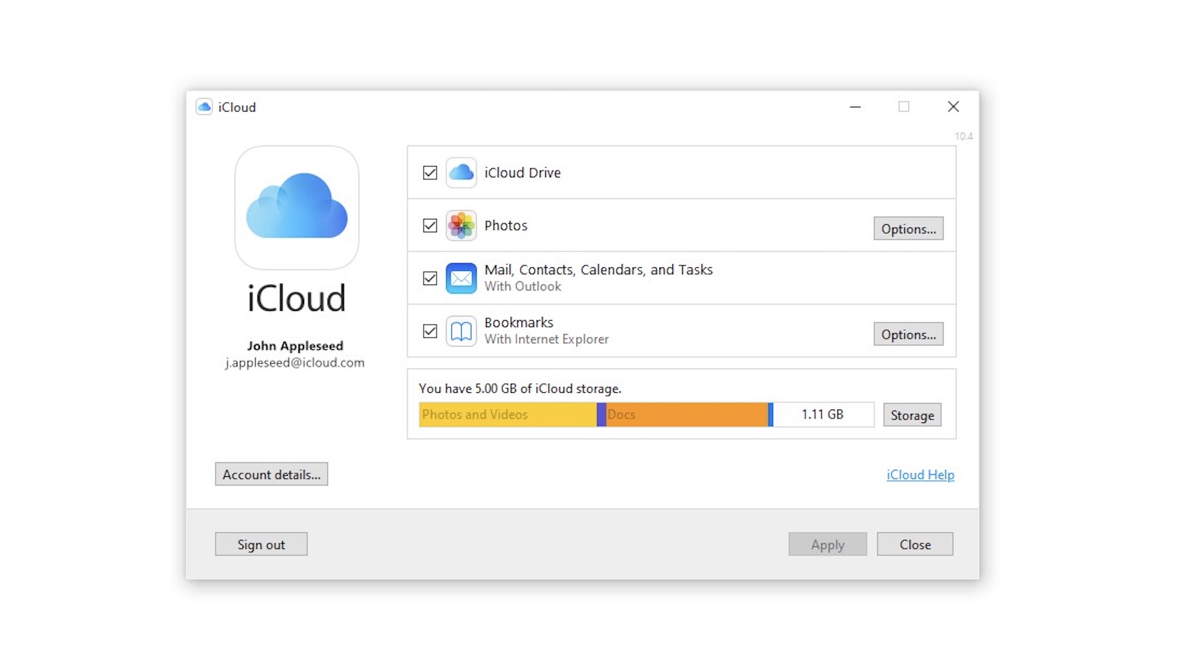 have windows 10 installed but icloud wont download