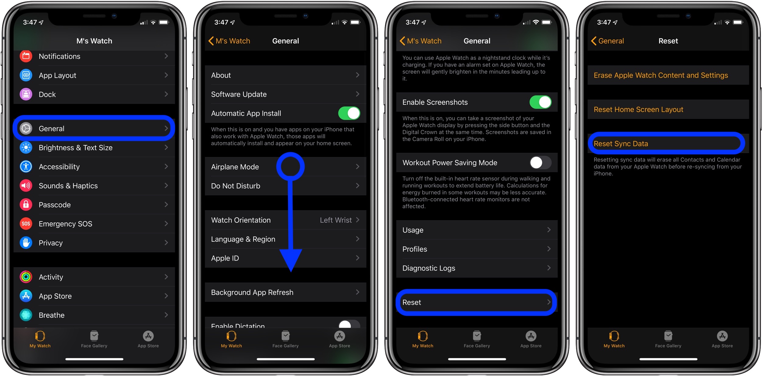 fix missing contacts on Apple Watch 